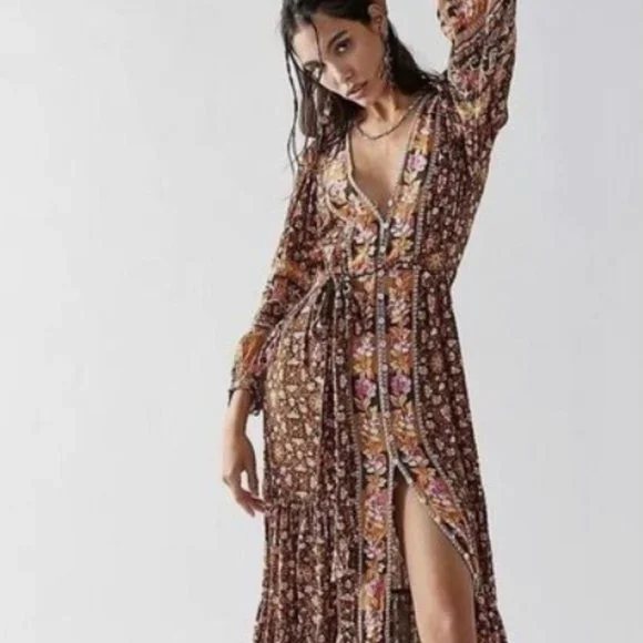 HOLD! DO NOT BUY Spell Madame Peacock Walk Through Gown Dress Duster XS NWT - Picture 12 of 12